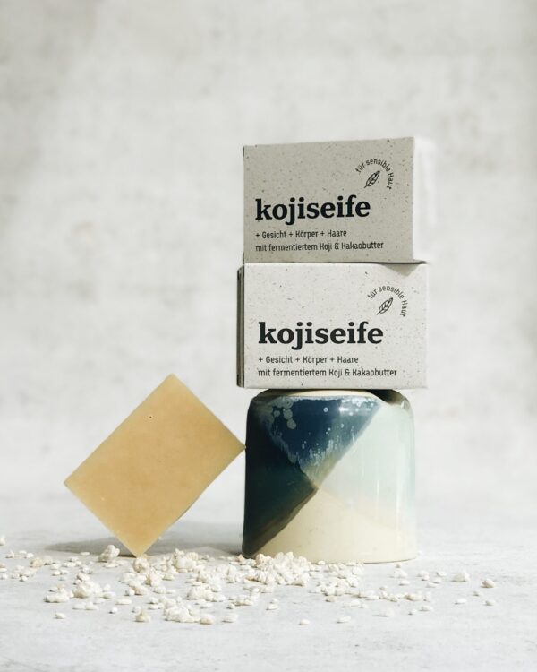 Milde Gesichtsseife mit Koji ist besonders mild mit feinem Schaum für sensible Haut und Haare ohne Duftsstoffe
