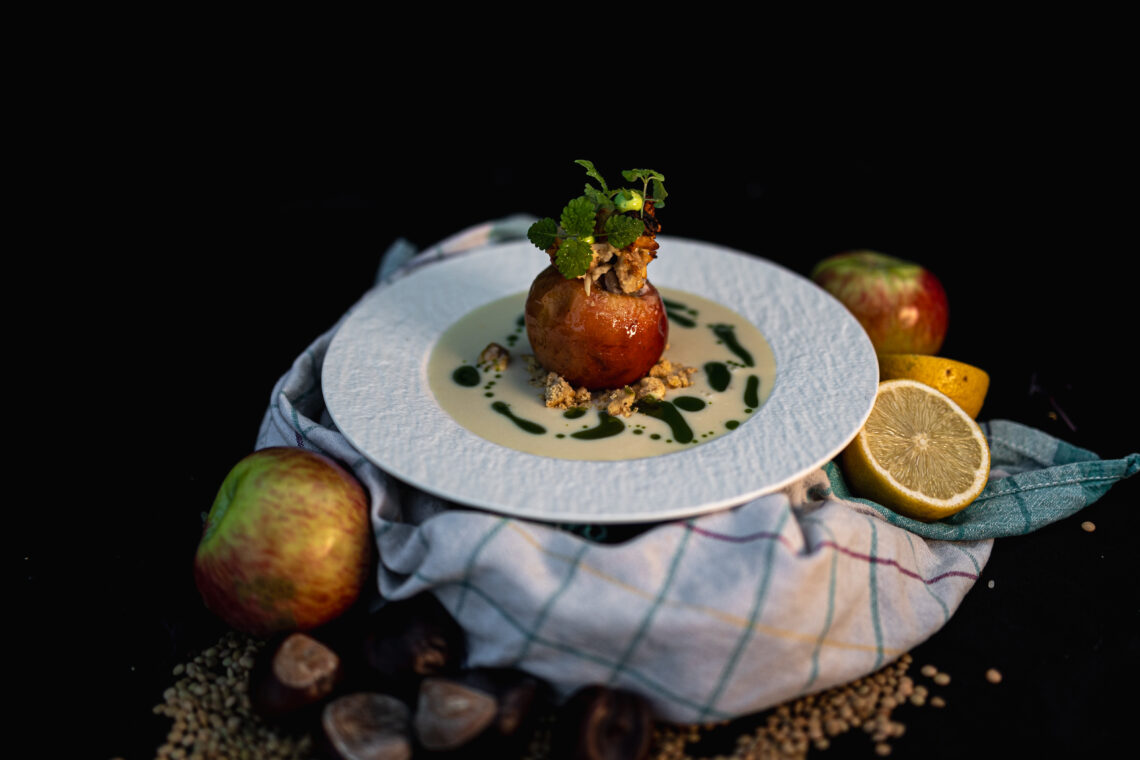 bratapfel mit schoko mis sauce